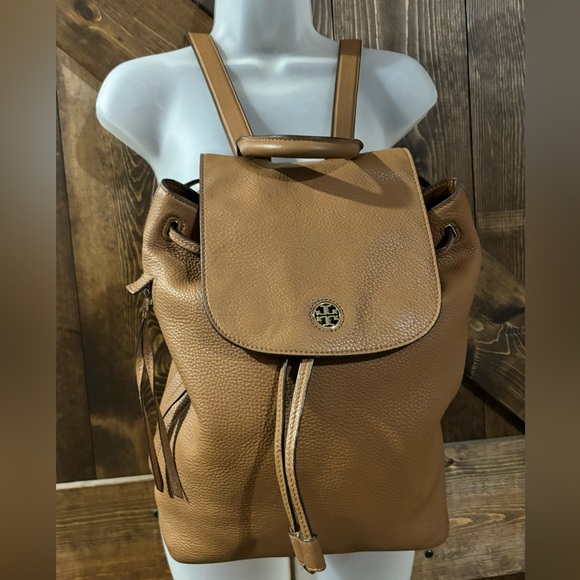 Tory Burch Handbags - Tory Burch Large Camel Leather Brody Backpack